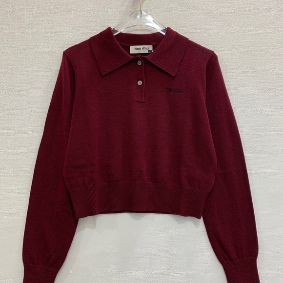 Miu Miu Burgundy cropped top